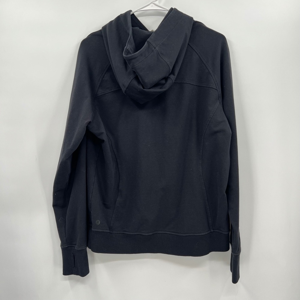 Lululemon Size 8 Scuba Pullover Hoodie Womens‎ Black Thumbholes Cotton Blend - Picture 7 of 8